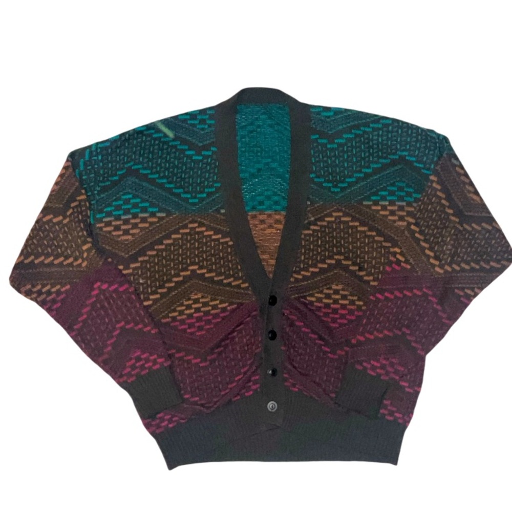 Multicolor Button Down Cardigan Sweater